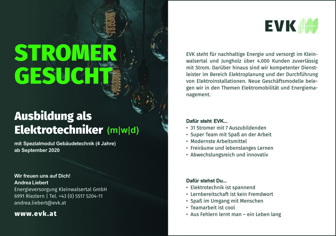 EVK_stellenanzeige_elektrotechniker bild EVK_stellenanzeige_elektrotechniker bild