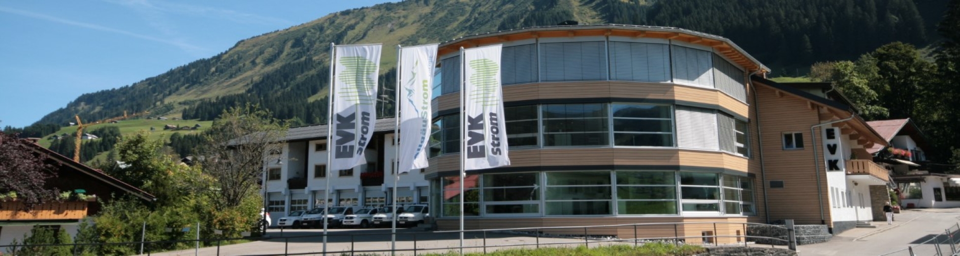 Das Geschäftsgebäude der Energieversorgung Kleinwalsertal