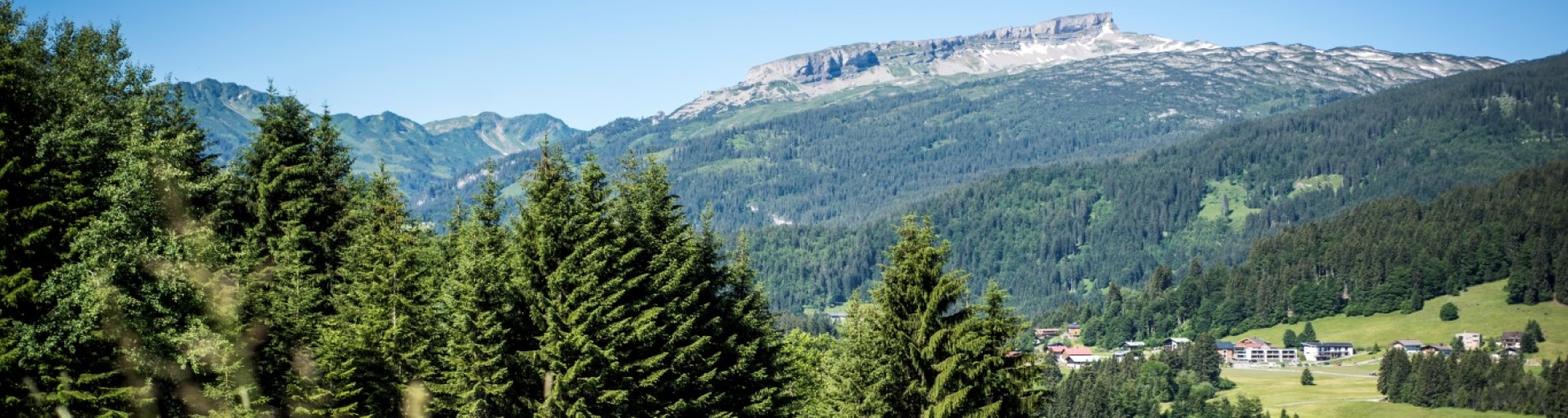 Blick ins Kleinwalsertal auf den Hohen Ifen